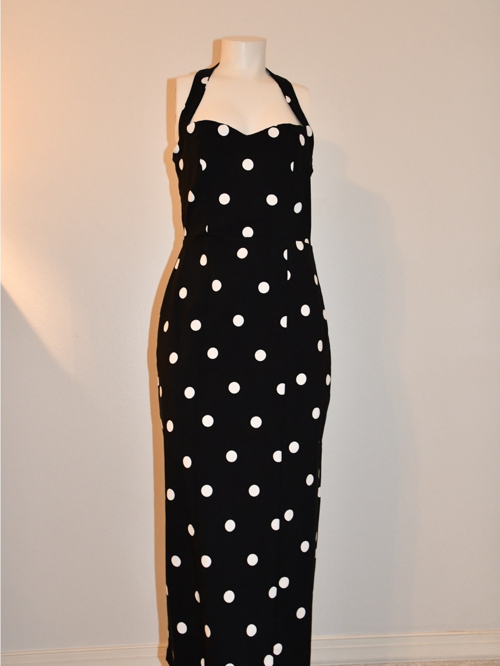 Trixxi Black Maxi Dress with White Polka Dots